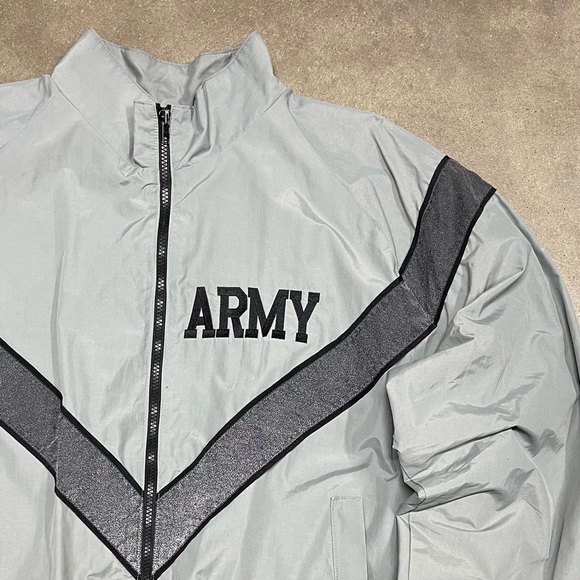 Vintage 90s Reflective Army Boxy Nylon Windbreaker Jacket - Picture 2 of 12